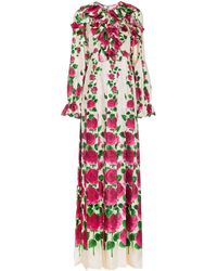 Gucci Silk Rose Garden Print Gown - Meerkleurig