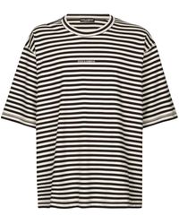 Dolce & Gabbana - Gestreiftes Kurzarm-T-Shirt Mit Logo - Lyst