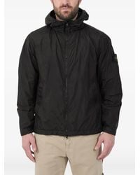 Stone Island - Logo-Patch Hooded Jacket - Lyst