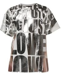 Dolce & Gabbana - Metallic-Effect Slogan-Print T-Shirt - Lyst
