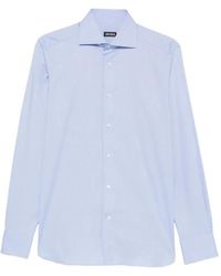 ZEGNA - Spread-Collar Long-Sleeve Shirt - Lyst