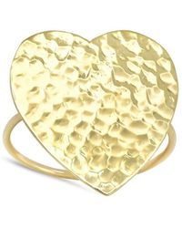 Jennifer Meyer - 18kt Yellow Gold Hammered Heart Ring - Lyst