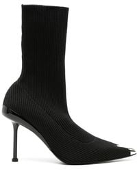 Alexander McQueen - Knit Slash Ankle Boots - Lyst
