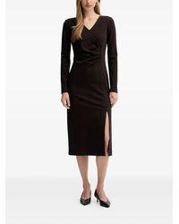 Liviana Conti - Filippa V-Neck Side-Slit Midi Dress - Lyst