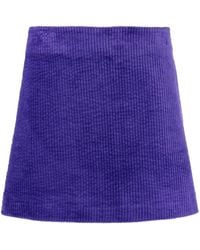 Ganni - Organic Cotton-blend Corduroy Miniskirt - Lyst