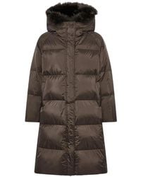 Yves Salomon - Wool-Trim Hooded Long Coat - Lyst