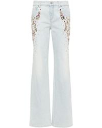 Blumarine - Crystal-embellished Straight-leg Jeans - Lyst