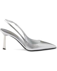 Prada - Printed Leather Slingback Pumps - Lyst