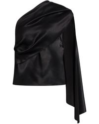 Alberta Ferretti - One-Shoulder Draped Blouse - Lyst