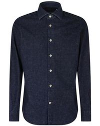 Eleventy - Long-Sleeve Denim Shirt - Lyst