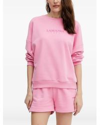 La Mania - Sweatshirt Mit Logo-Stickerei - Lyst