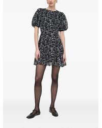Silvian Heach - Puff-Sleeve Star-Print Dress - Lyst