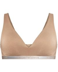 Emporio Armani - Logo-Band Bra - Lyst