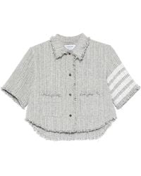 Thom Browne - Tweed-Hemd Mit 4-Streifen-Logo - Lyst