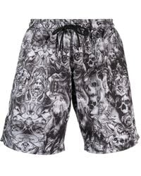 Philipp Plein - Tattoo Graphic-Print Swim Shorts - Lyst