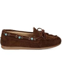 POSA - Embellished Lace-Up Loafers - Lyst