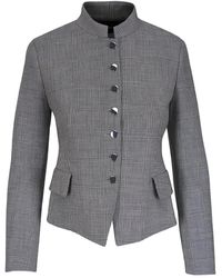 Akris - Karierte Deva Jacke mit Stehkragen - Lyst