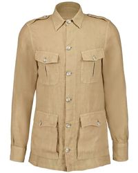 120% Lino - Button Multiple Pocket Jacket - Lyst