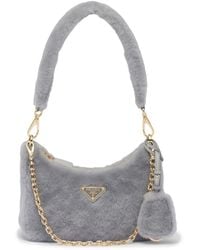Prada - Bolso Re-Edition mini con pelo - Lyst