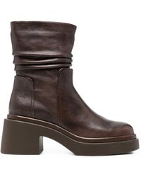 Bruno Premi - Ruched Platform Ankle Boots - Lyst