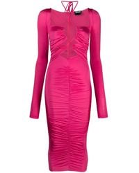 Versace Jeans Couture - Cut-Out Lace-Up Midi Dress - Lyst