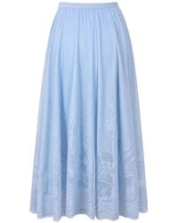 Fabiana Filippi - Floral-Lace Flared Skirt - Lyst
