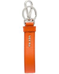 Prada Schlüsselanhänger aus Saffiano-Leder - Orange