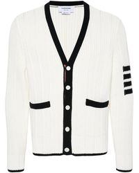 Thom Browne - V-Neck Cotton Cardigan - Lyst