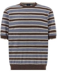 Paul & Shark - Camiseta De Punto A Rayas Con Cuello Doble - Lyst