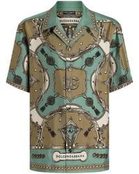Dolce & Gabbana - Cargo-Print Hawaii Washed Silk Twill Shirt - Lyst