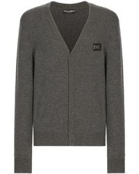 Dolce & Gabbana - Logo-Plaque Wool-Blend Cardigan - Lyst