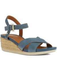 Geox - 55Mm Crossover Wedge Espadrilles - Lyst