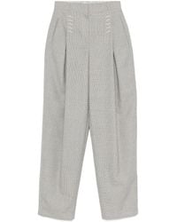 パンツ FENDI Micro check trousers Fendi Micro-Check Casual Pants in Natural | Lyst