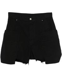 Rick Owens - Ausgefranste Shorts mit Tasche - Lyst