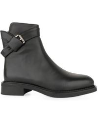 Linda Baumann - Buckle-Strap Leather Ankle Boots - Lyst