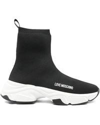 Love Moschino - Logo-Lettering Sock Sneakers - Lyst