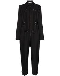 Stella McCartney Pinstripe Buckle-detail Jumpsuit - Black