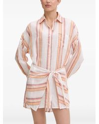 Melissa Odabash - Sara Striped Tie-Waist Mini Dress - Lyst