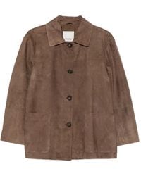 Max Mara - Smmastrale Button-Fastening Leather Jacket - Lyst