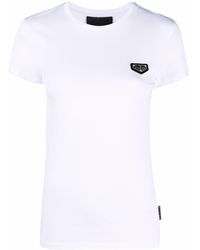Philipp Plein - T-Shirt mit Logo-Schild - Lyst