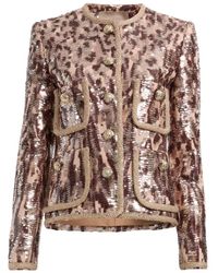 Elie Saab - Sequin-Embroidered Tweed Jacket - Lyst