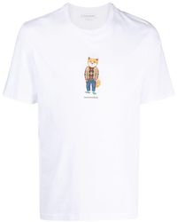 Maison Kitsuné - T-shirt en coton à logo imprimé - Lyst