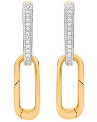 Monica Vinader - 18kt Gold Vermeil Alta Capture Charm Diamond Earrings - Lyst