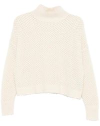 Antonelli - Open-Knit Mock-Neck Sweater - Lyst