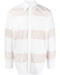 MSGM - Striped Organic-cotton Shirt - Lyst