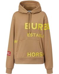 Burberry Horseferry Logo Print Hoodie - Brown