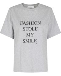 Victoria Beckham - Slogan Tee Fashion Stole My Smile Organic Cotton T-Shirt - Lyst