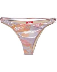 DIESEL - Strappy Floral-Print Bikini Bottoms - Lyst