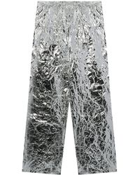 Hed Mayner - Metallic-finish Crinkled Trousers - Lyst