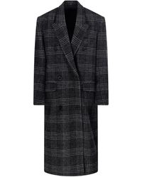 Isabel Marant - Lexana Long Check Wool Coat Clothing - Lyst